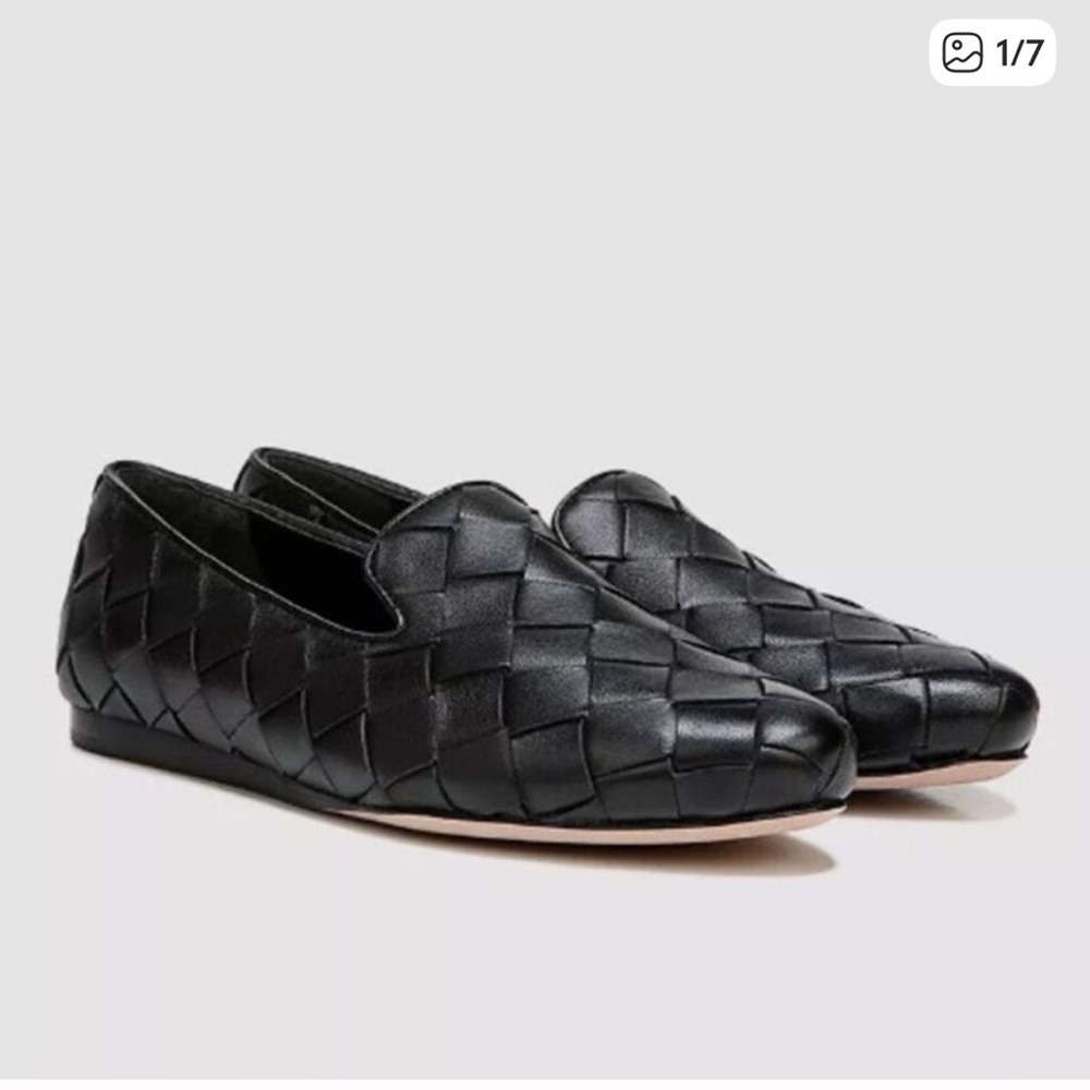 Veronica Beard Griffin Leather Basket Weave Flats